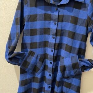 Custom Bad Brains Blue Flannel dress